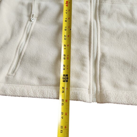 Lauren Ralph Lauren Womens Size L Full Zip Fleece Jacket Sweatshirt Ivory - Picture 13 of 14